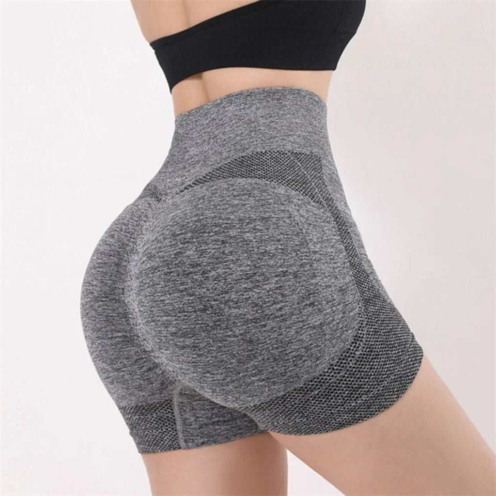 High-Waist Scrunch Workout Shorts - Women's Gym & Running Activewear