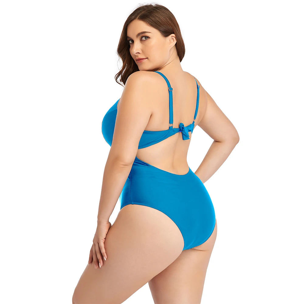 Plus Size One-Piece Swimsuit - Extended Size Beach Swimwear