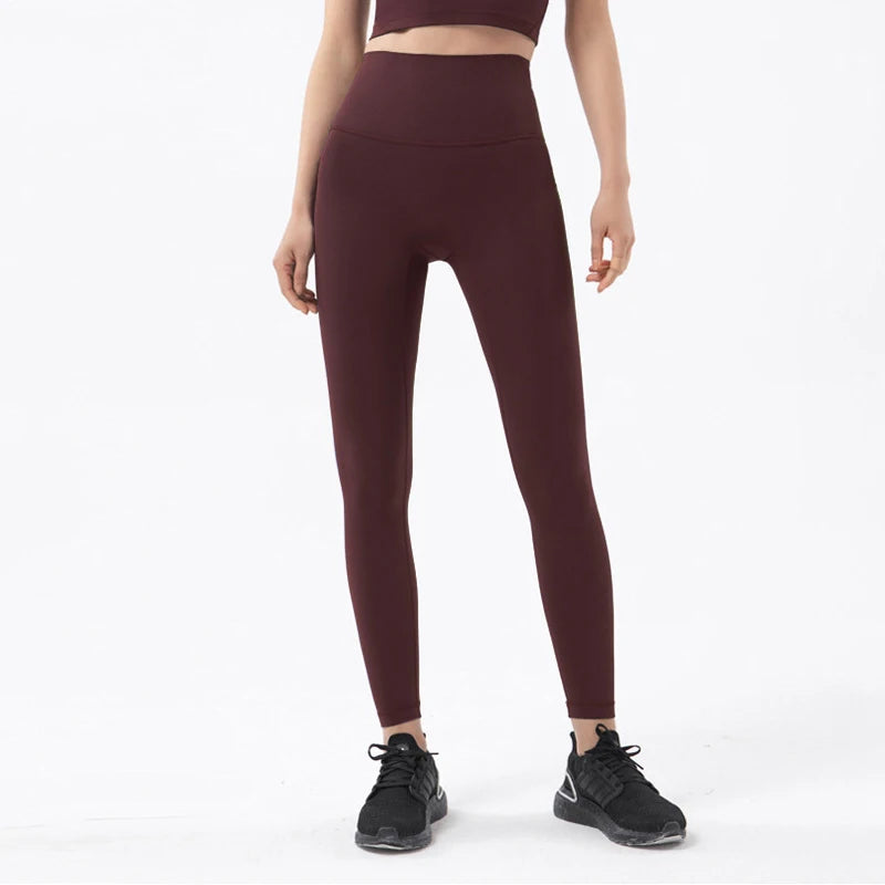 SOISOU Nylon High-Waist Leggings - Breathable No T-Line Workout Tights