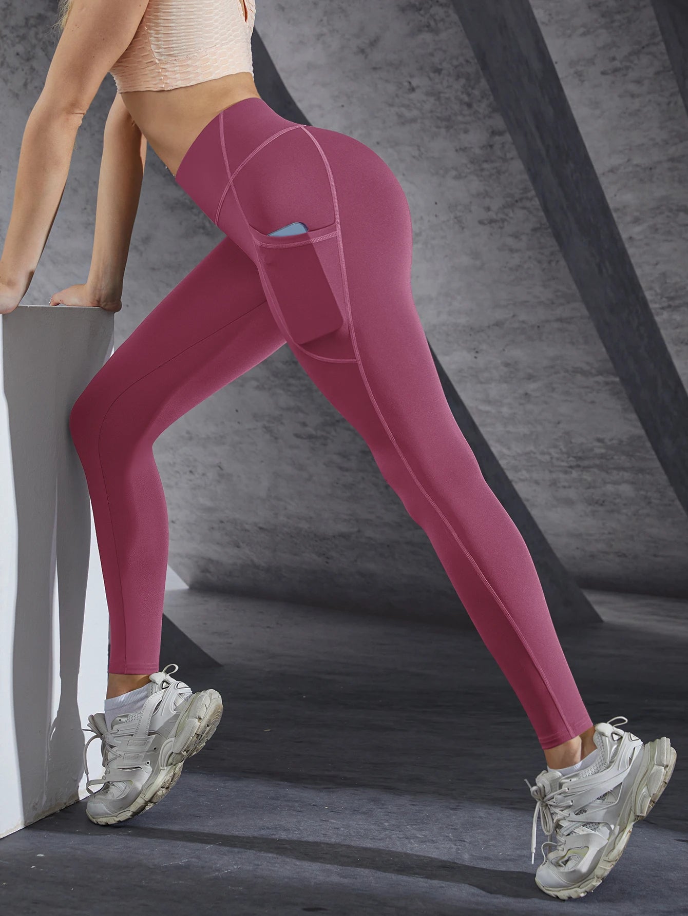 High-Waist Pocket Leggings - Stretch Push-Up Running Tights
