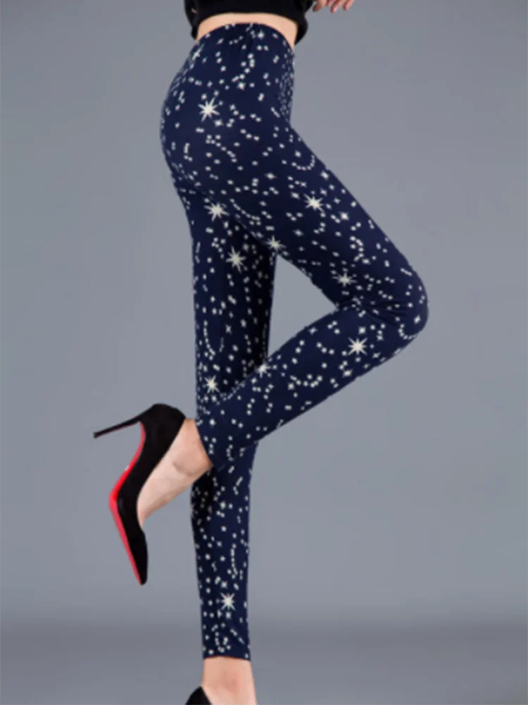 Graffiti Floral Print Ankle Leggings - Elastic Streetwear Fit