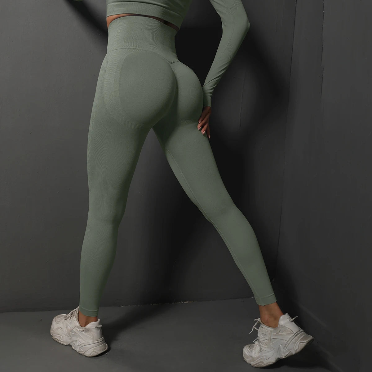 Seamless High-Waist Booty-Lifting Leggings - Gym Yoga Performance