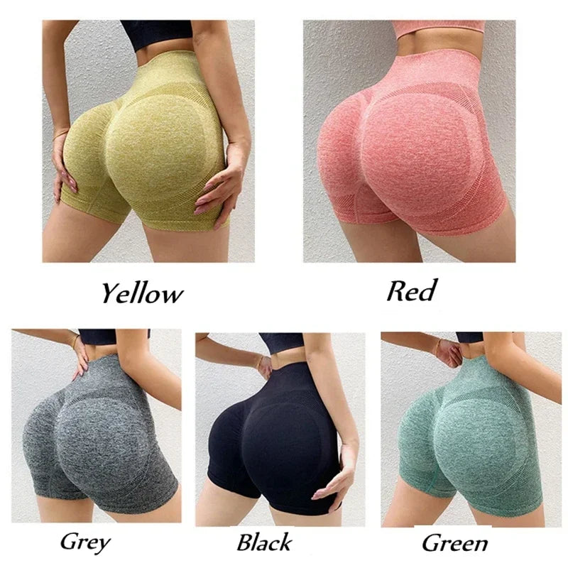 High-Waist Scrunch Workout Shorts - Women's Gym & Running Activewear