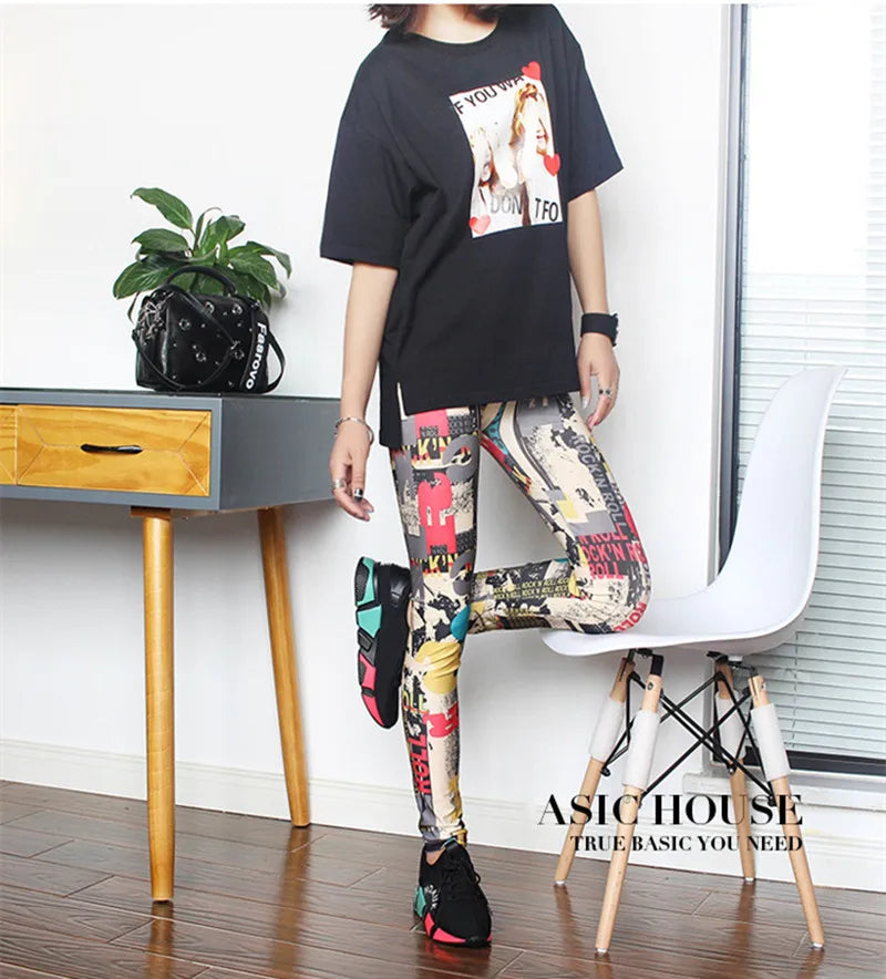 Colorful Leopard Print Leggings - High-Stretch Streetwear One Size