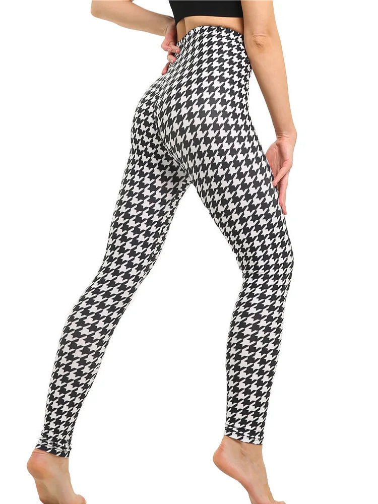 Graffiti Floral Print Ankle Leggings - Elastic Streetwear Fit