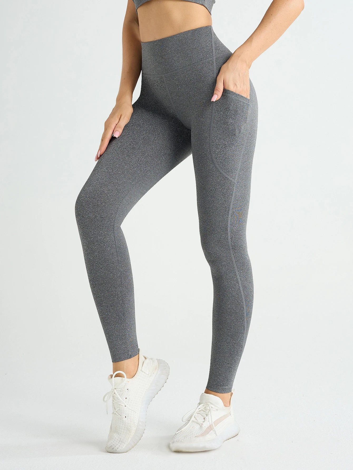 High-Waist Pocket Leggings - Stretch Push-Up Running Tights