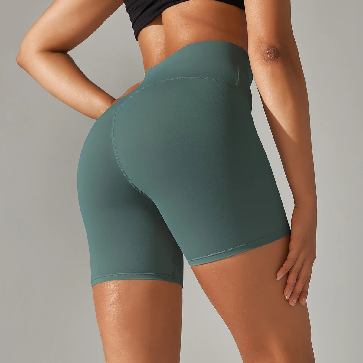 High-Waist Biker Shorts - Women's Gym & Running Activewear