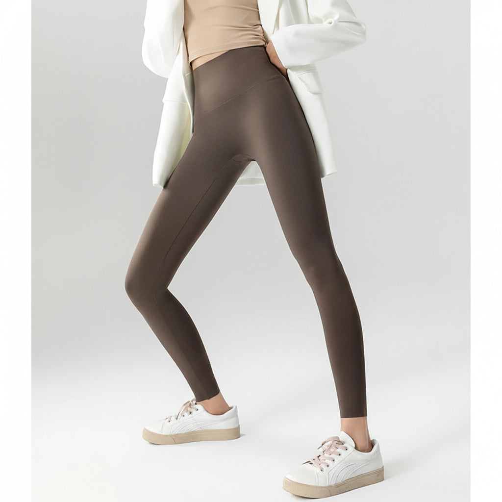 Fleece-Lined High-Waist Leggings - Seamless Winter Fitness Tights