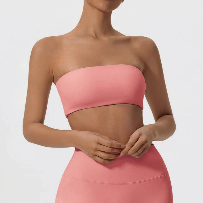 Quick-Dry Strapless Sports Bra - Women's Yoga & Gym Support Top