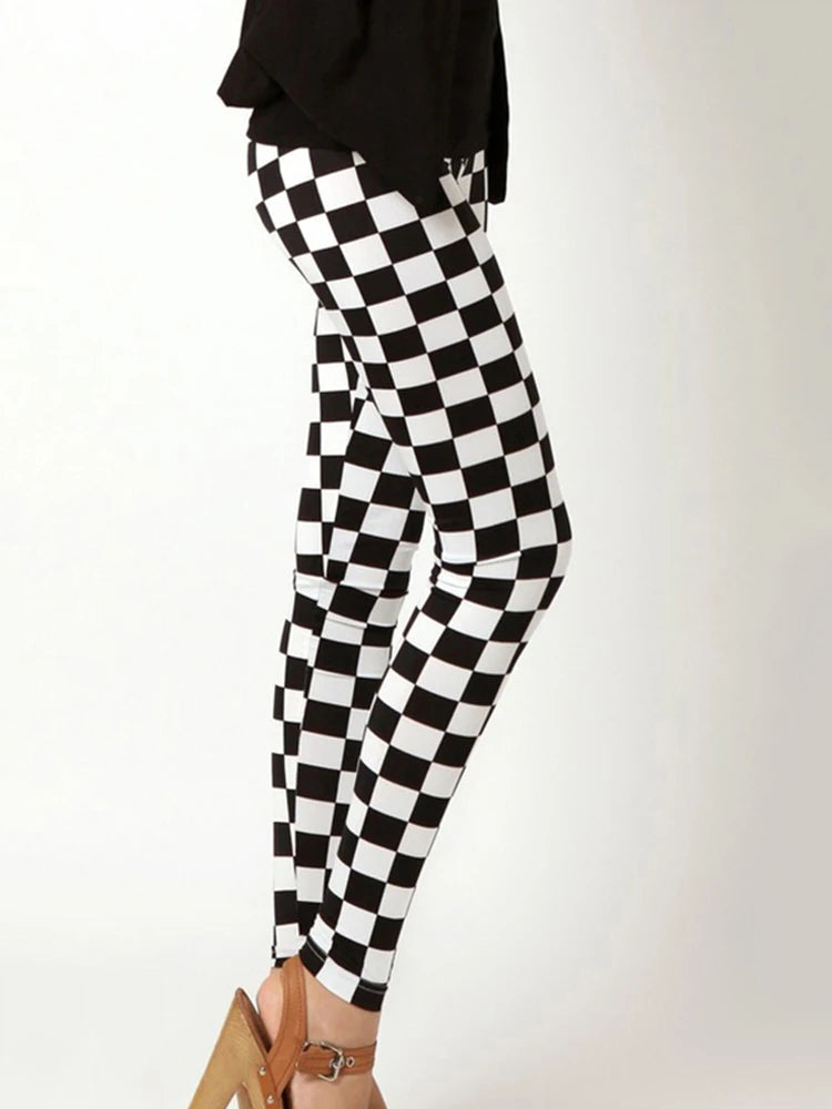 Graffiti Floral Print Ankle Leggings - Elastic Streetwear Fit