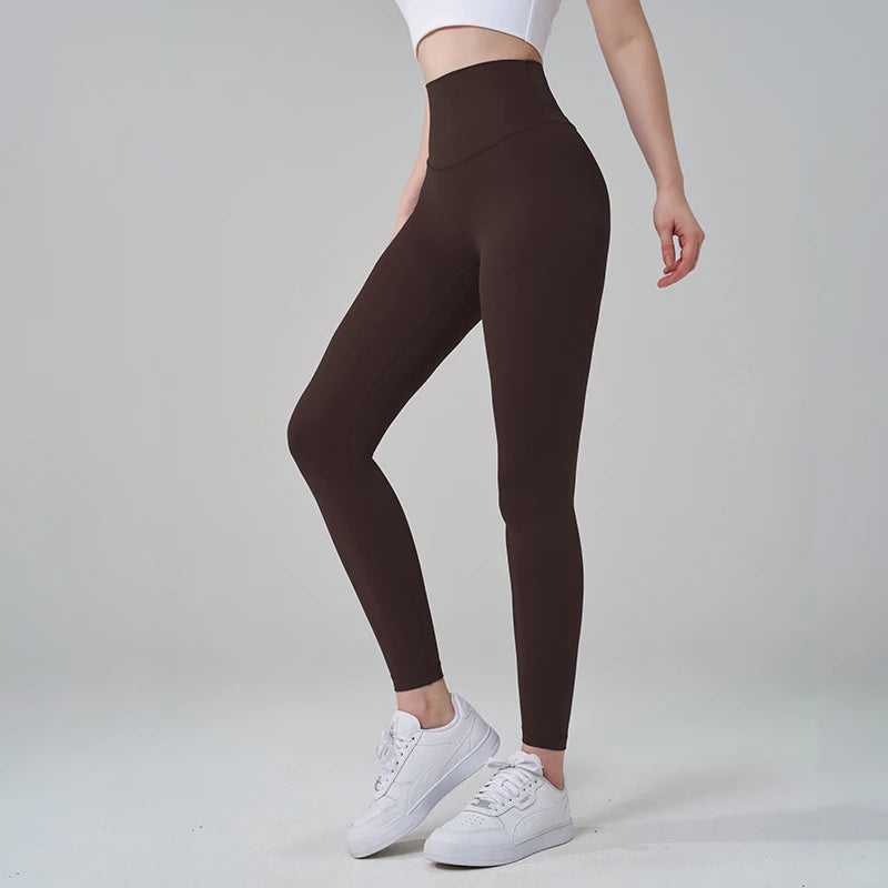 SOISOU Nylon High-Waist Leggings - Breathable No T-Line Workout Tights
