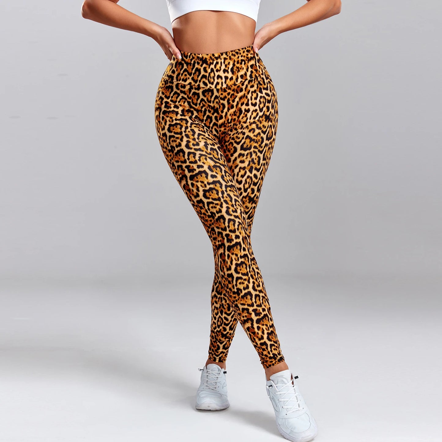 Leopard Scrunch Butt Yoga Leggings - High-Waist Breathable Fit