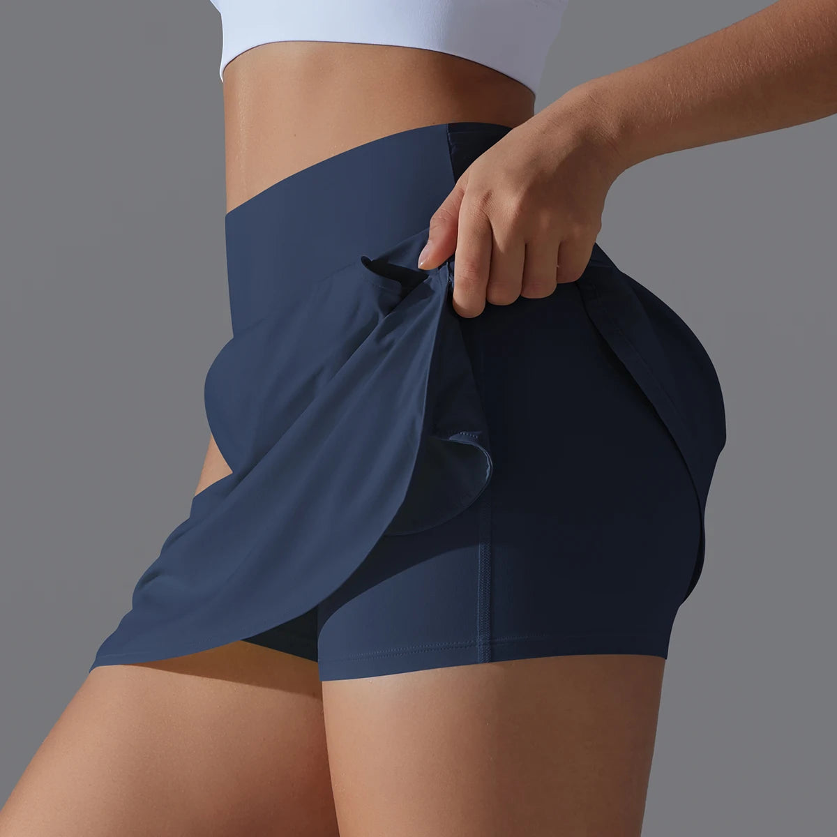 High-Waist Tennis Skort - Women's Gym & Running Activewear
