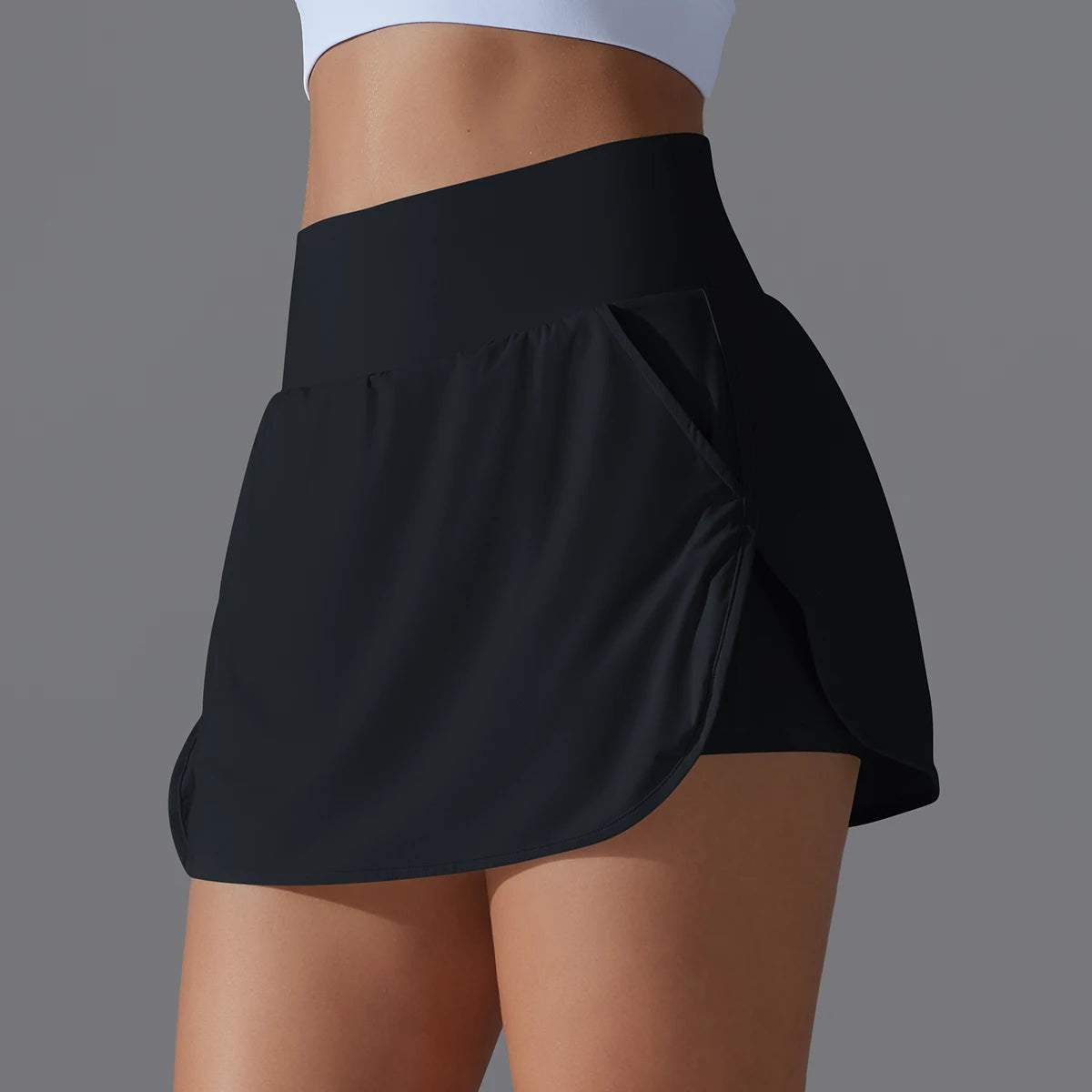 High-Waist Tennis Skort - Women's Gym & Running Activewear