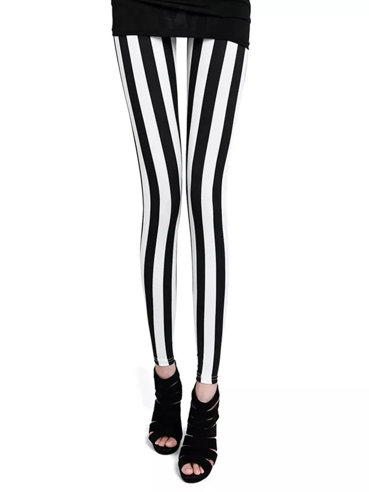 Graffiti Floral Print Ankle Leggings - Elastic Streetwear Fit