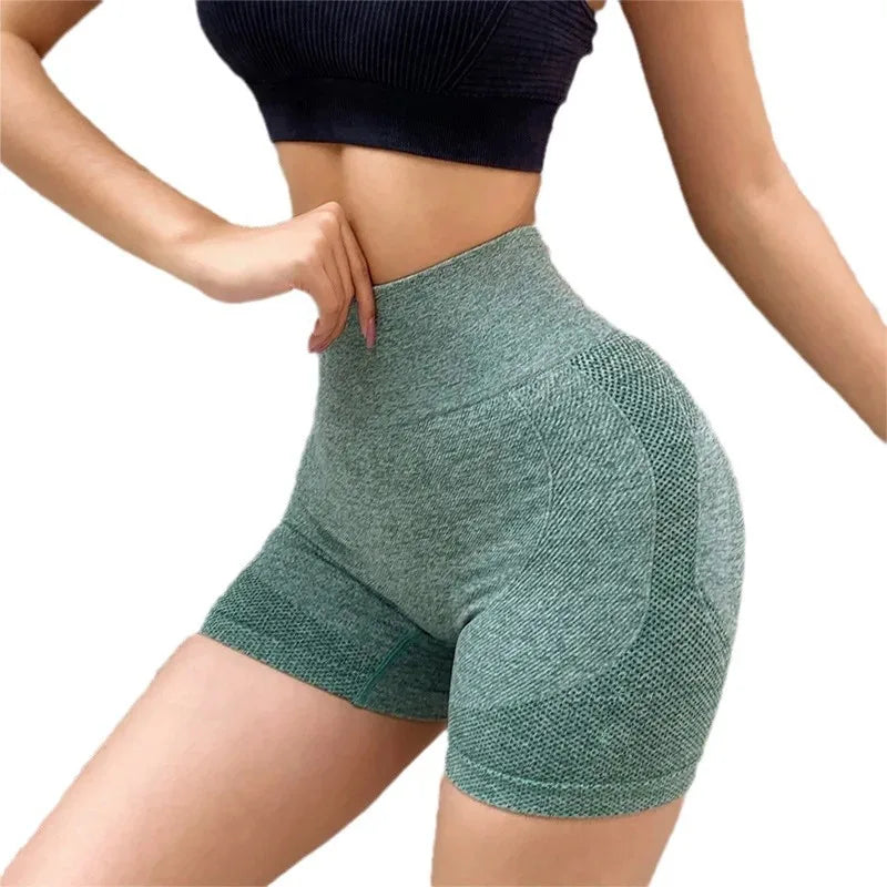 High-Waist Scrunch Workout Shorts - Women's Gym & Running Activewear