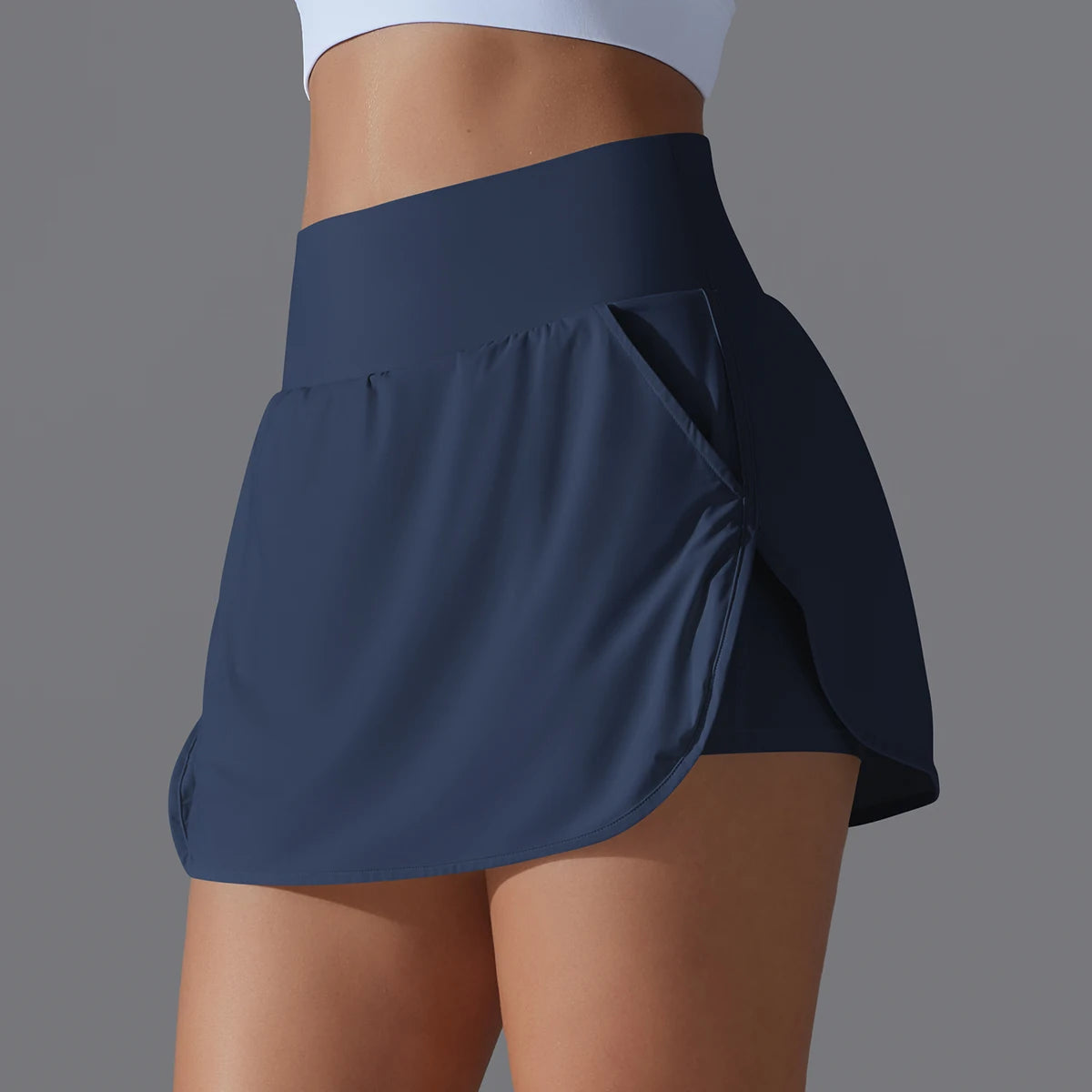 High-Waist Tennis Skort - Women's Gym & Running Activewear