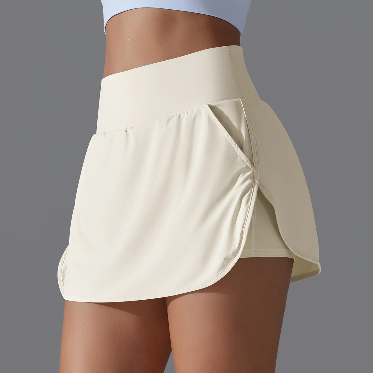 High-Waist Tennis Skort - Women's Gym & Running Activewear