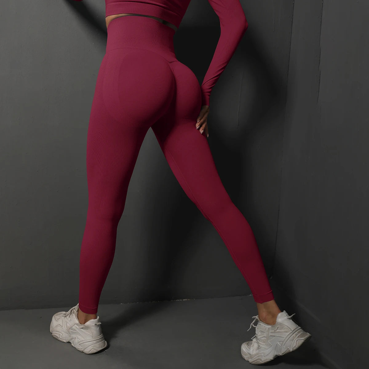 Seamless High-Waist Booty-Lifting Leggings - Gym Yoga Performance