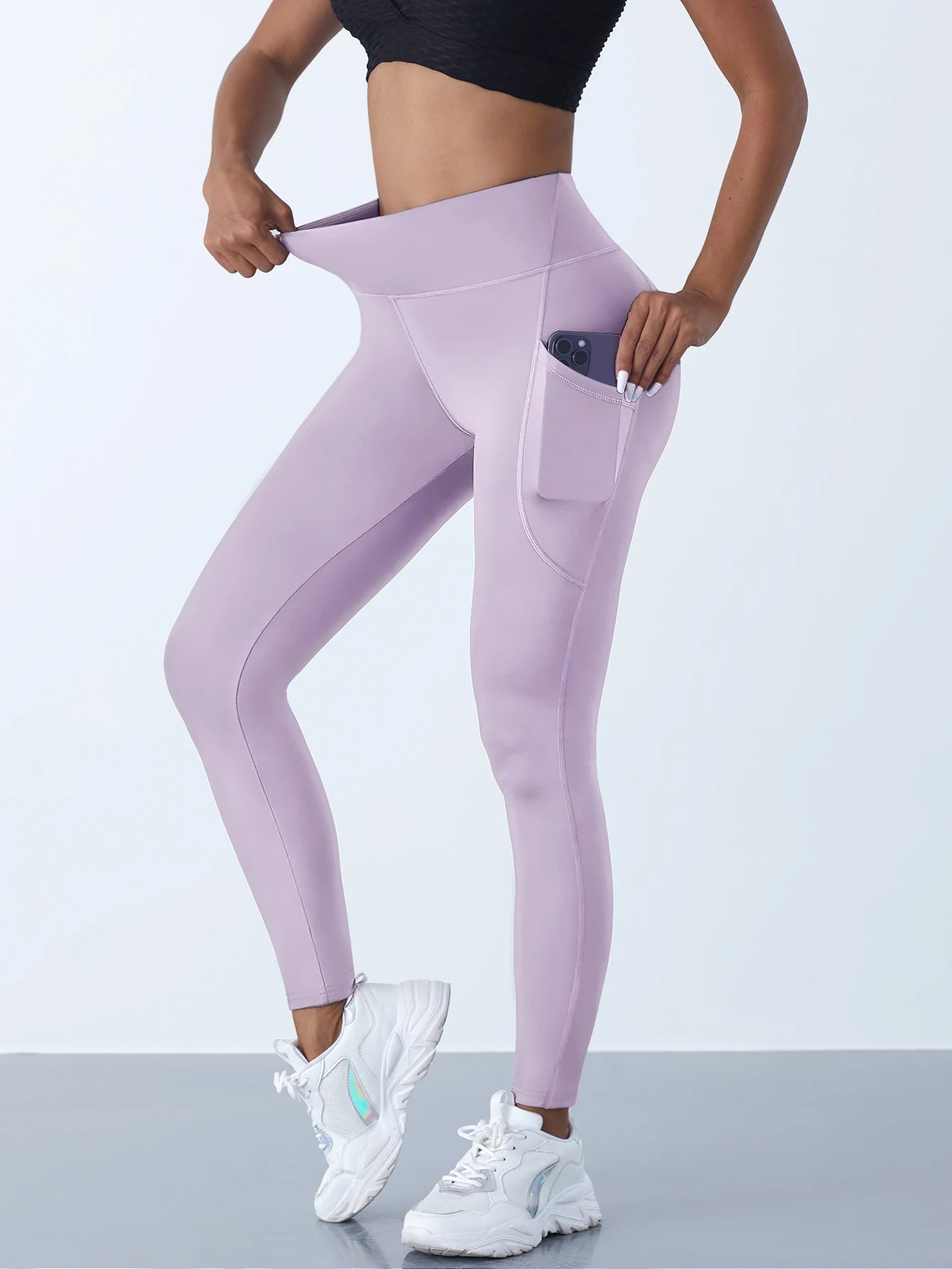 High-Waist Pocket Leggings - Stretch Push-Up Running Tights