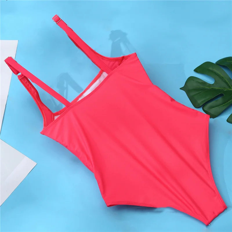 Plus Size Push-Up One-Piece Swimsuit - Confident Beach Style