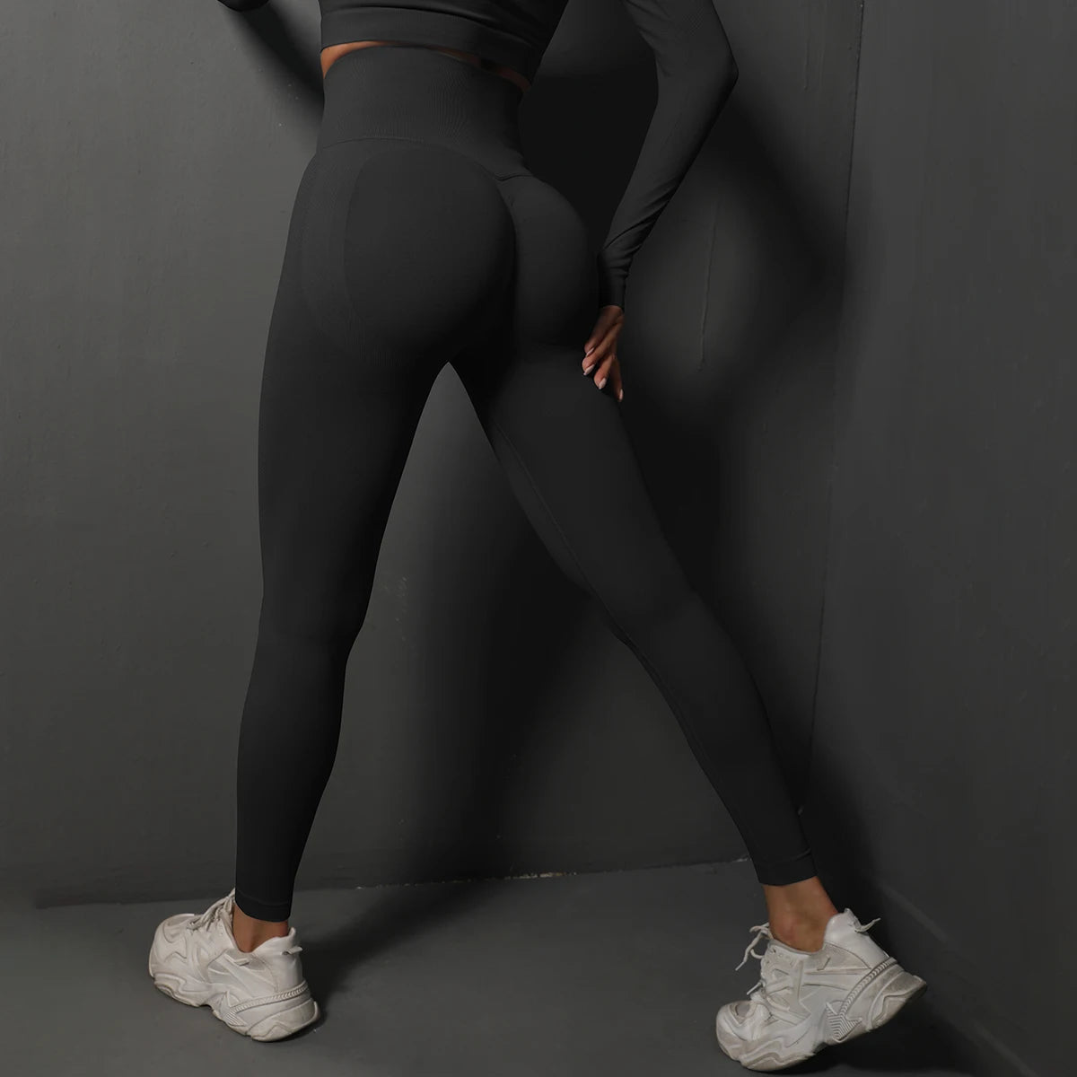 Seamless High-Waist Booty-Lifting Leggings - Gym Yoga Performance