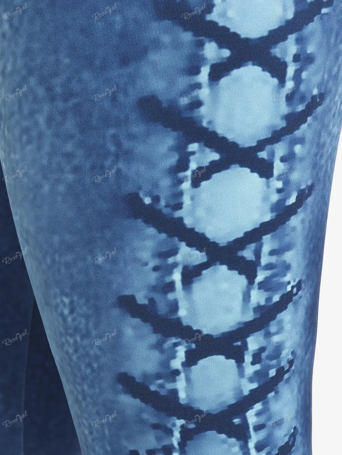 3D Denim Capri Leggings - High-Waist Plus Size Stretch Fit