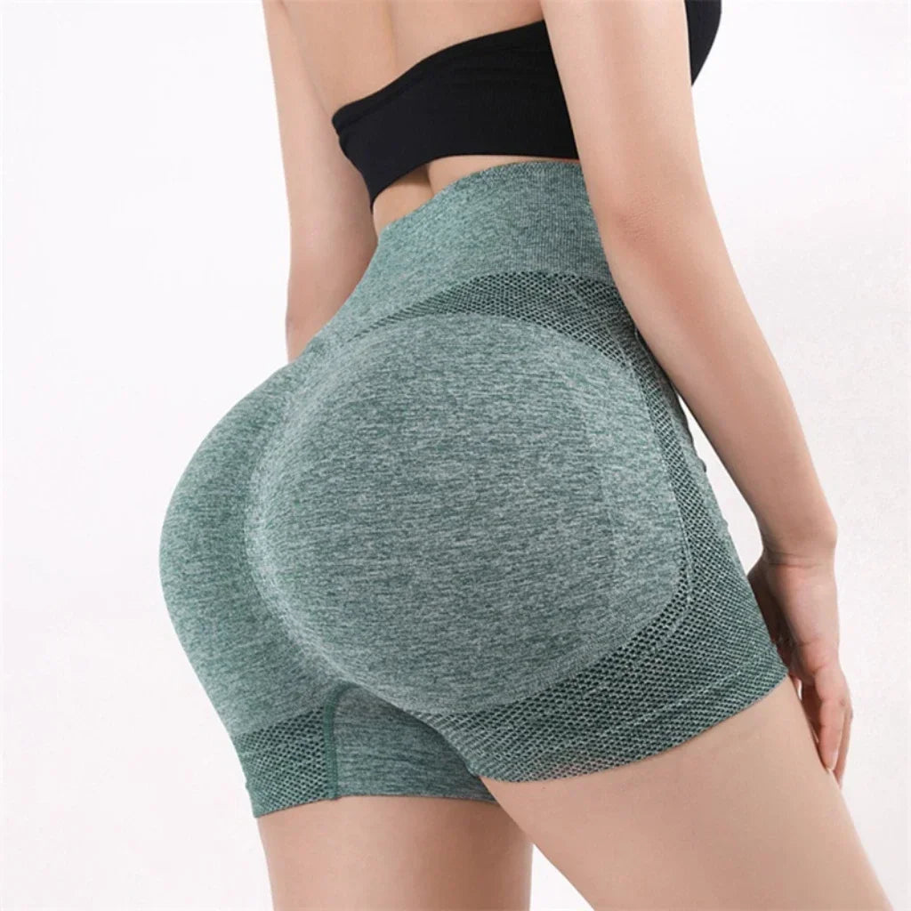 High-Waist Scrunch Workout Shorts - Women's Gym & Running Activewear