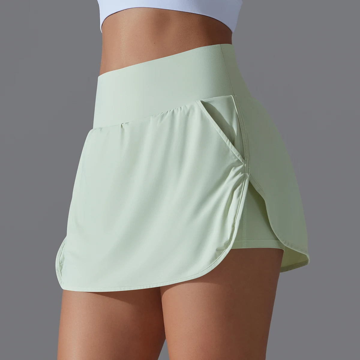 High-Waist Tennis Skort - Women's Gym & Running Activewear