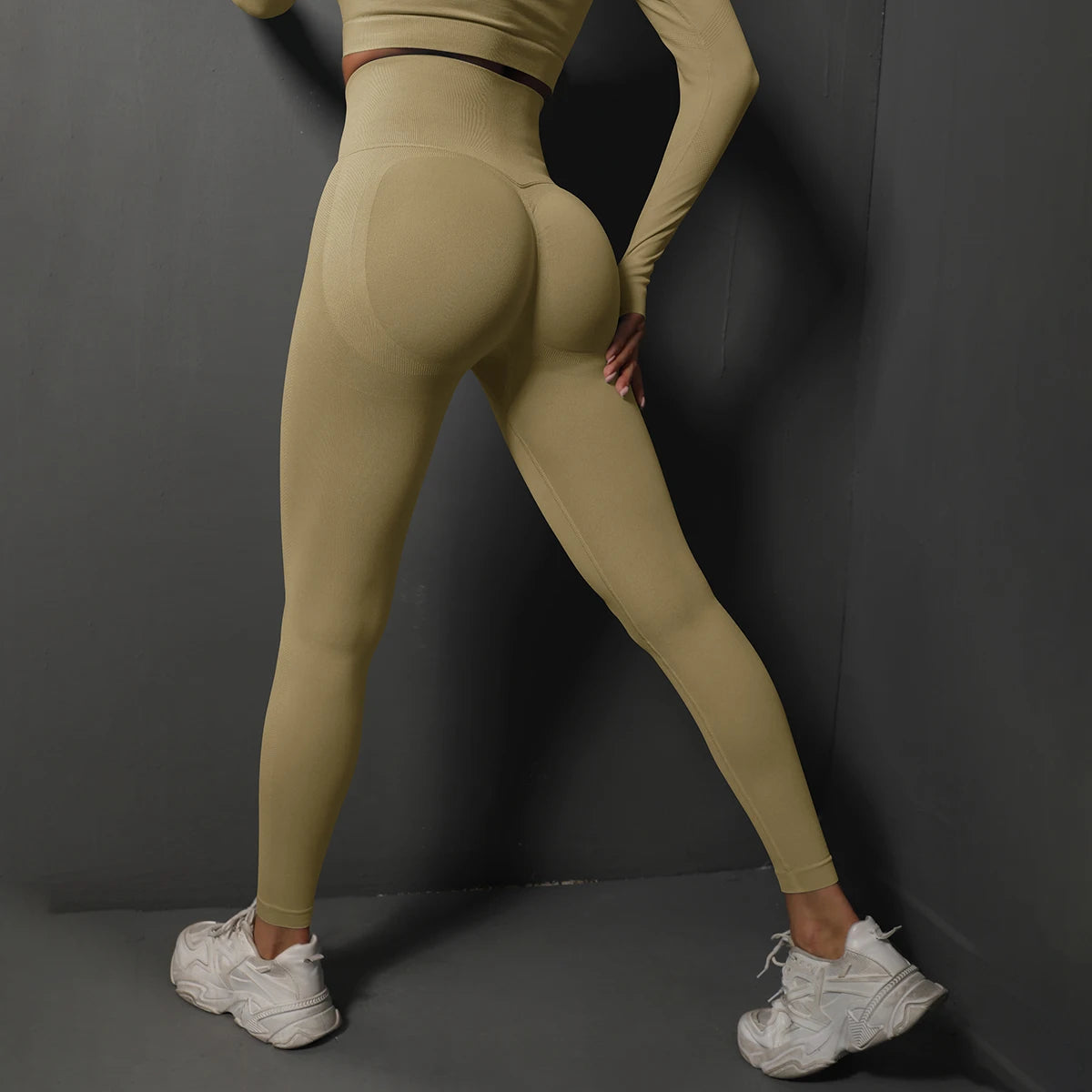 Seamless High-Waist Booty-Lifting Leggings - Gym Yoga Performance