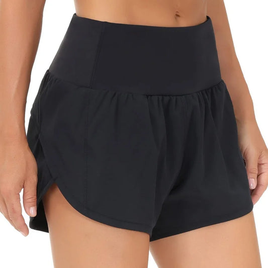 High-Waist Pocket Biker Shorts - Women's Gym & Running Activewear