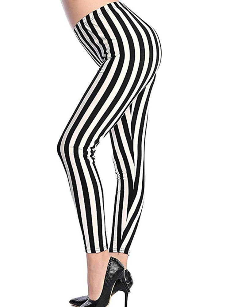 Graffiti Floral Print Ankle Leggings - Elastic Streetwear Fit