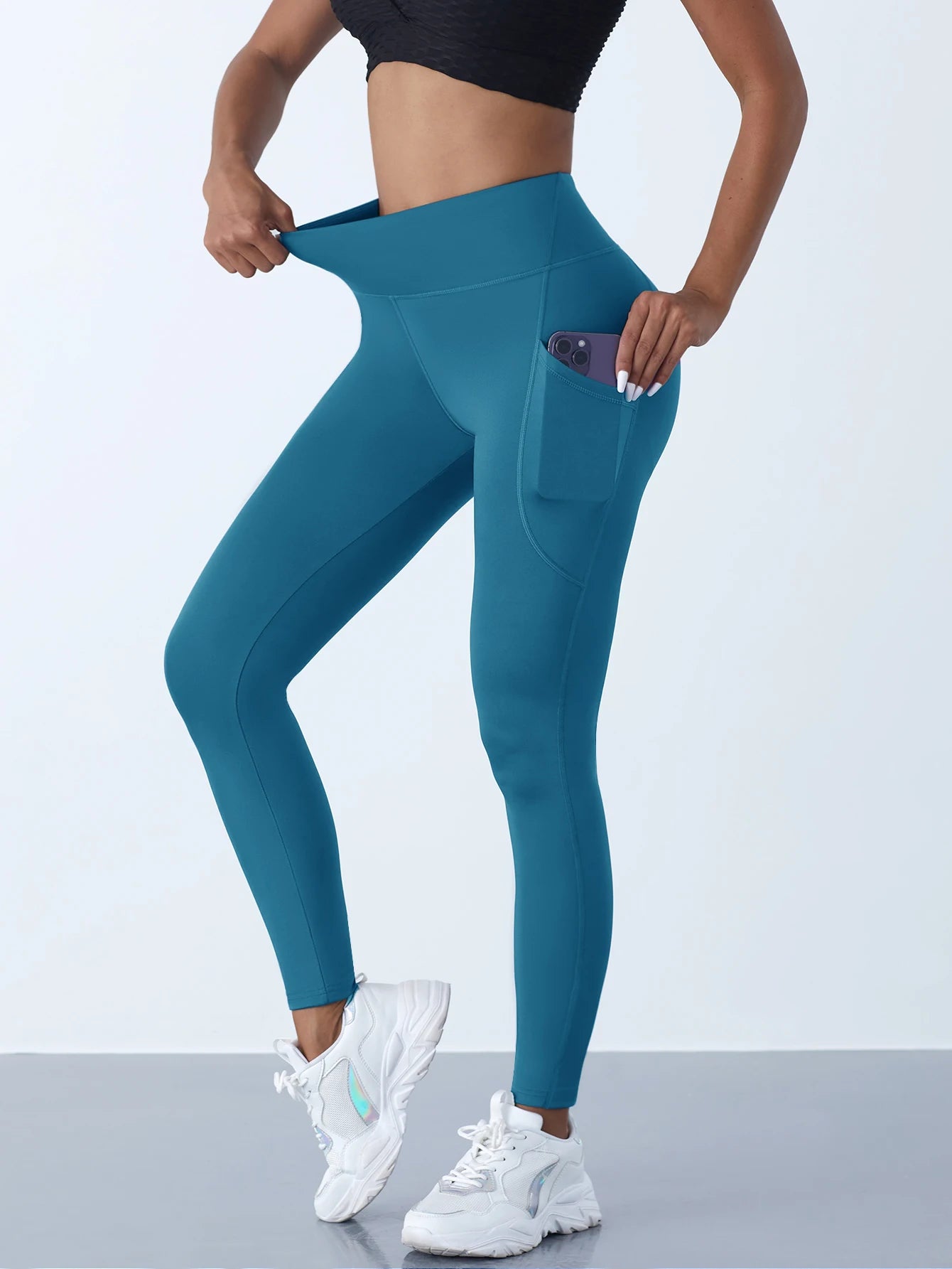 High-Waist Pocket Leggings - Stretch Push-Up Running Tights