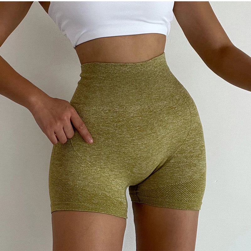 High-Waist Scrunch Workout Shorts - Women's Gym & Running Activewear