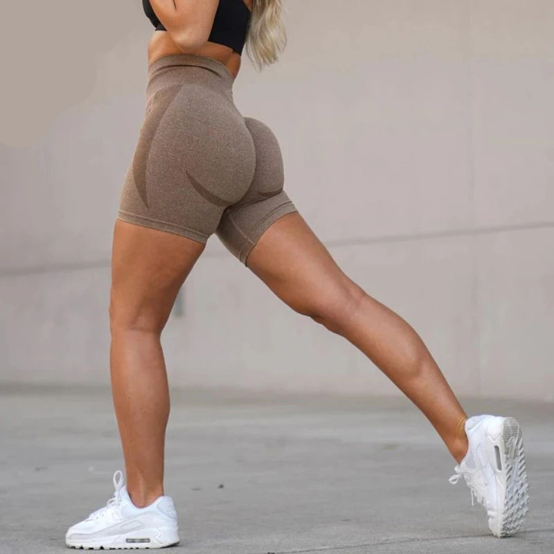Seamless High-Waist Contour Workout Shorts - Women's Gym & Running Activewear