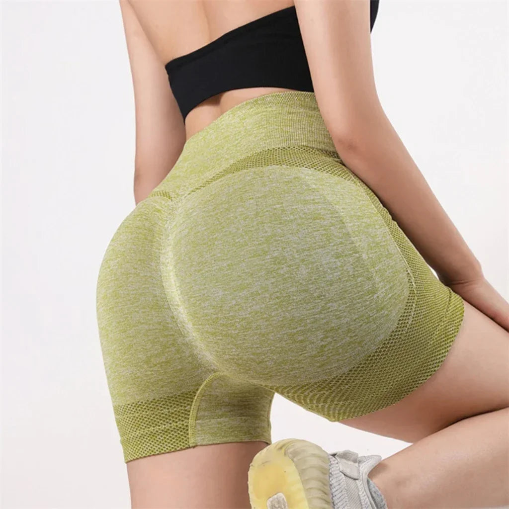 High-Waist Scrunch Workout Shorts - Women's Gym & Running Activewear