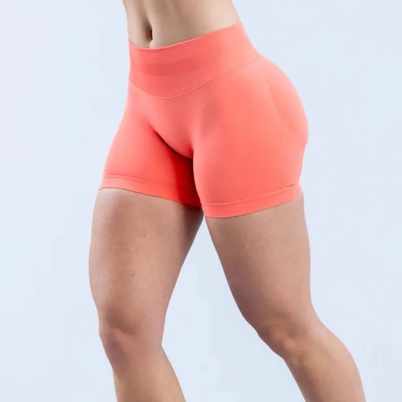 Seamless High-Waist Scrunch Biker Shorts - Women's Gym & Running Activewear