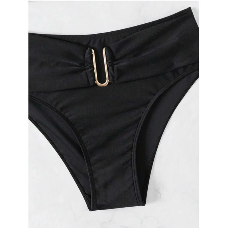 High-Waist Backless Push-Up Bikini Set - Two-Piece Summer Swimwear