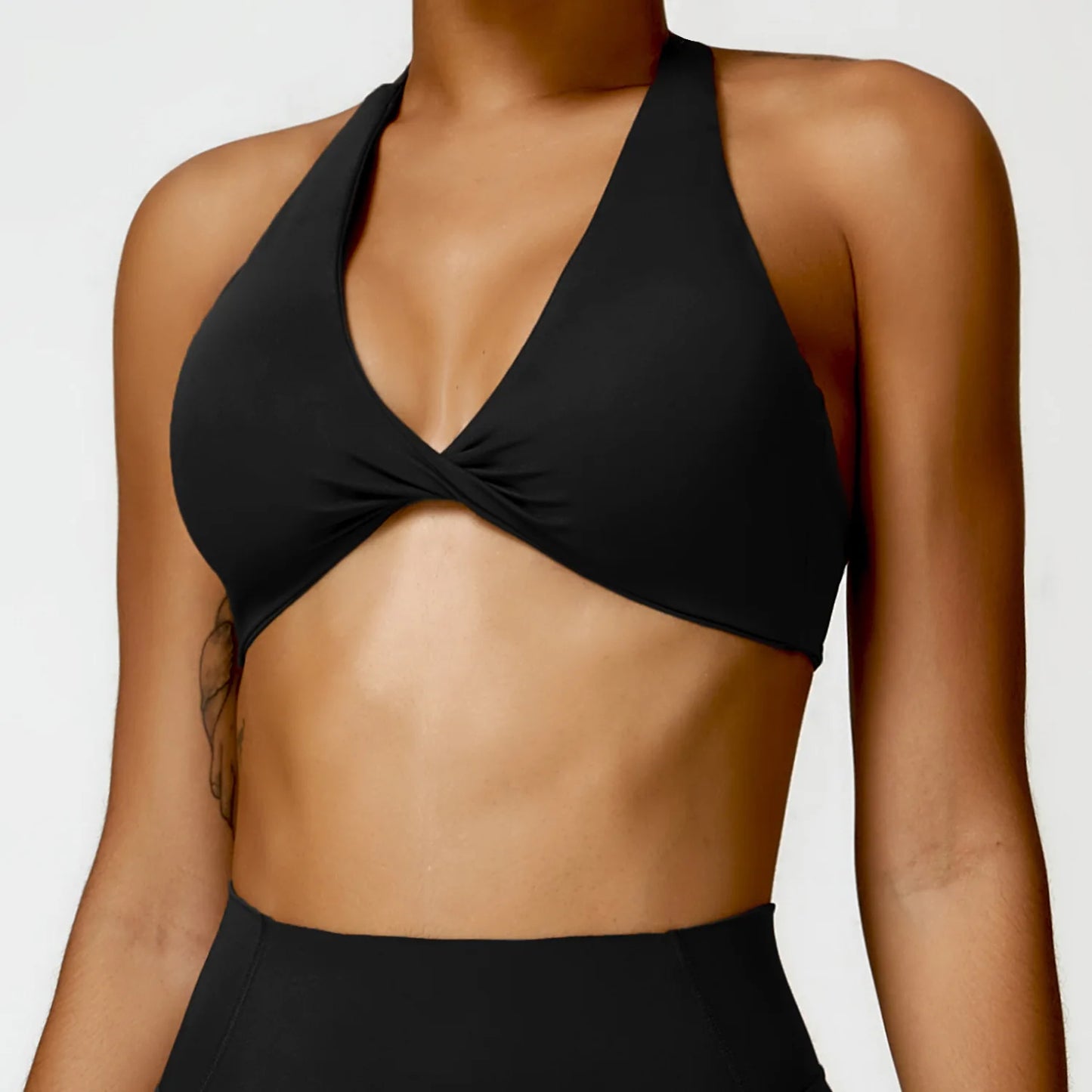 Cross-Back Halter Breathable Sports Bra - Women's Yoga & Gym Support Top
