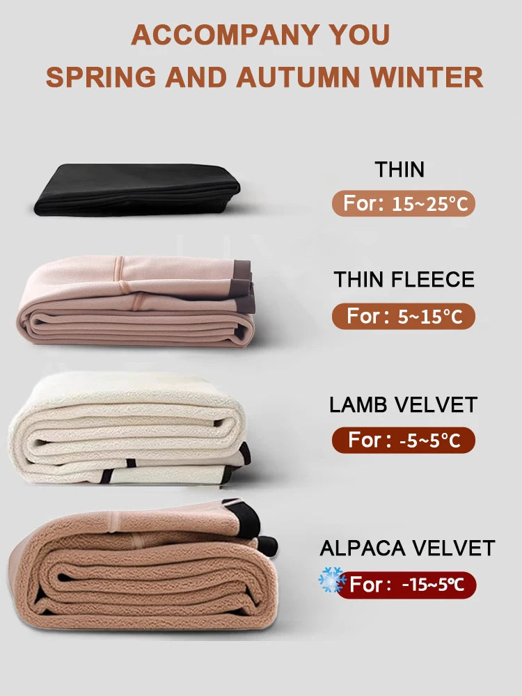 Fleece-Lined High-Waist Leggings - Seamless Winter Fitness Tights